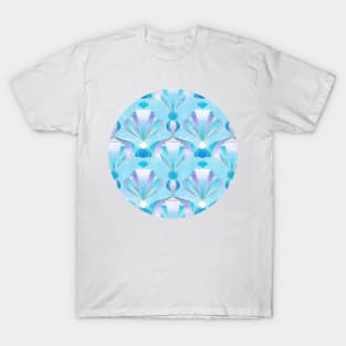 Blue, Purple & Silver Art Deco Pattern T-Shirt